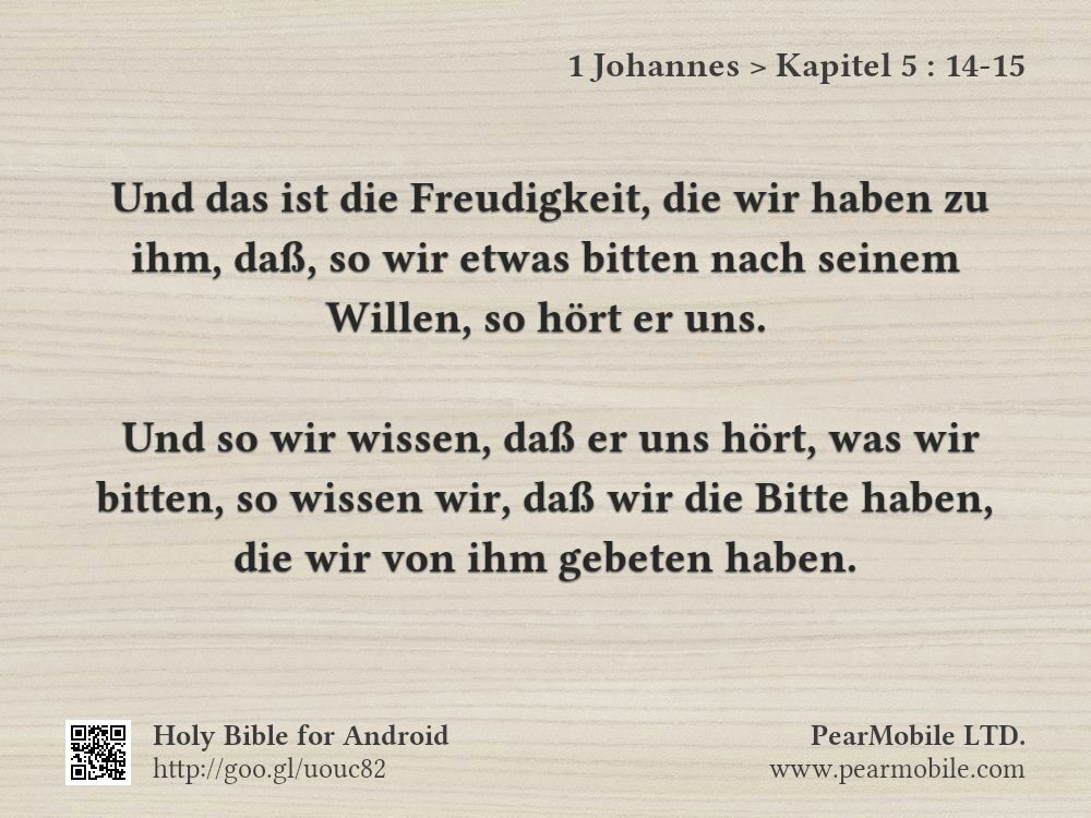 1 Johannes, Kapitel 5:14-15